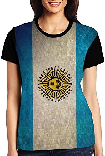 CjtStuC Women's Argentinian Flag Retro Summer Tshirts Soft Tee-Shirts