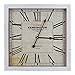 Yosemite Home Decor CLKA1B950 Square Wooden Wall Clock White Frame, White Face, Black Text, Black Hands