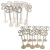 Pixnor 21 to 40 Wooden Table Numbers with Holder Base for Wedding Party Decoration Pack of 20