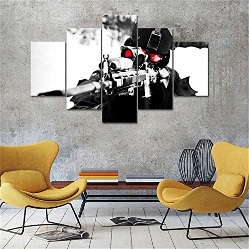 Whian 5 Pcs/Set Cartoon Anime Canvas Painting Mural Art Prints Posters Decor Bedroom Home Decorations Sniper