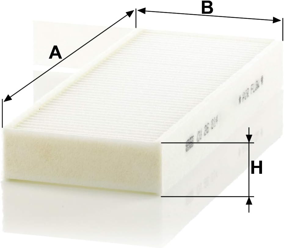 MANN-FILTER CU 26 014-2 Cabin Air Filter (set of 2) - for Cars + Transporters, White, 25.9 x 9.8 x 3.2 cm - Image 3