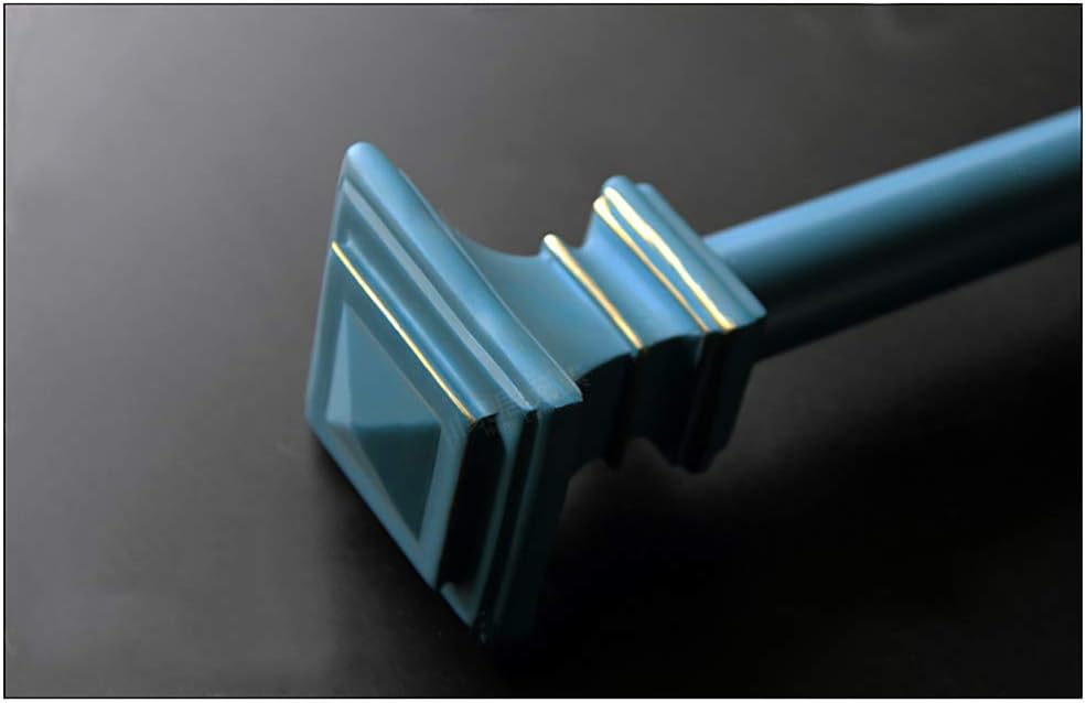GGYDD Elegant Square Drapery Rod, European Metal Single Rods, Heavy Duty Premium Curtain Rod-Blue 100cm(39inch)