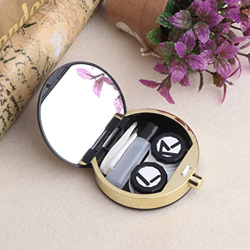 Hukai Beautiful Perfume Bottle Shape Contact Lenses Case Box Container Sunny (Black)