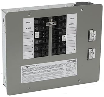 Generac 6378 Transfer Switch, Manual, 30A, 125/250V, 10-16 Circuits