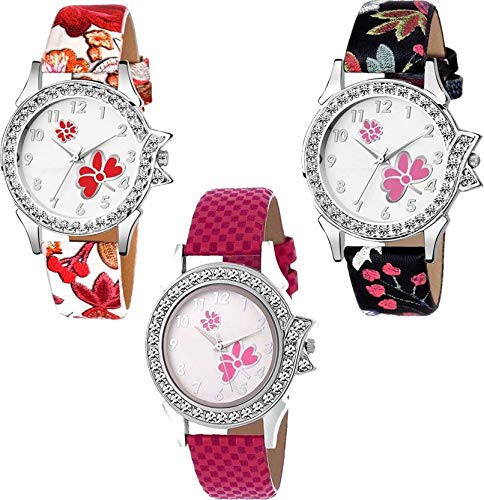 New Photo Butterfly Combo of 3 Watch for Women & Girl