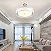 TZOE Drum Light,Double Drum Chandelier,White 3 Light Drum Pendant Light,20