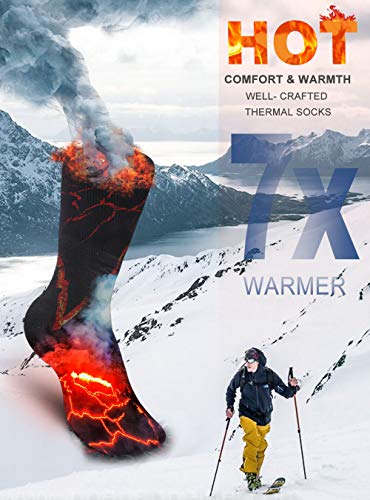 Bymore Heated Socks for Women, Thermal Socks for Men, Warm Thick Winter Socks Insulated Cold Weather-2Pack