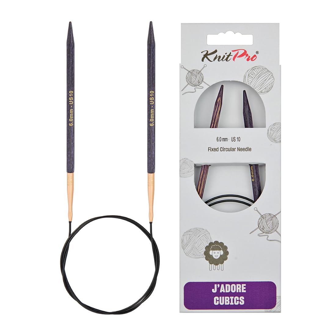 KnitPro J’Adore Cubics Fixed Circular Needles 40" 100cm | 6.00mm