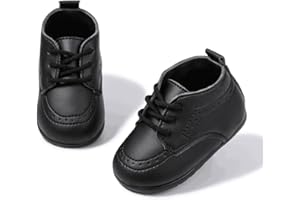 Meckior Infant Baby Boys Girls Classic PU Leather Wedding Loafers Brogue Toddler Oxford Dress Shoes First Steps Walking Flat Lazy Crib Shoe