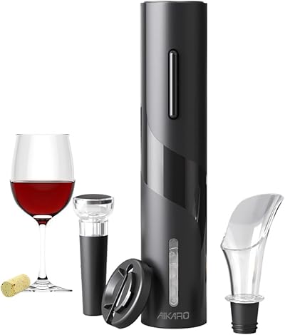 AIKARO Electric Wine Bottle Opener Automatic Corkscrew Battery Operated Set