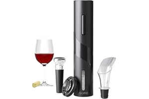 AIKARO - Electric Wine Bottle Opener Automatic Electronic Corkscrew, Battery Operated (Set)