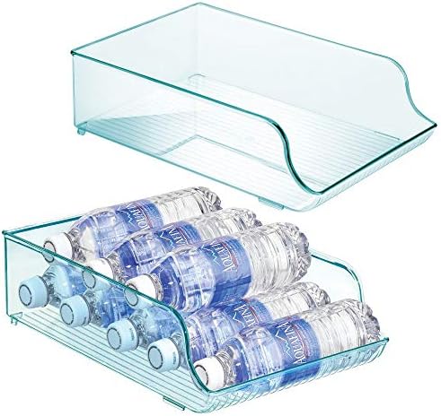 mDesign Wide Plastic Kitchen Water Bottle Storage Organizer