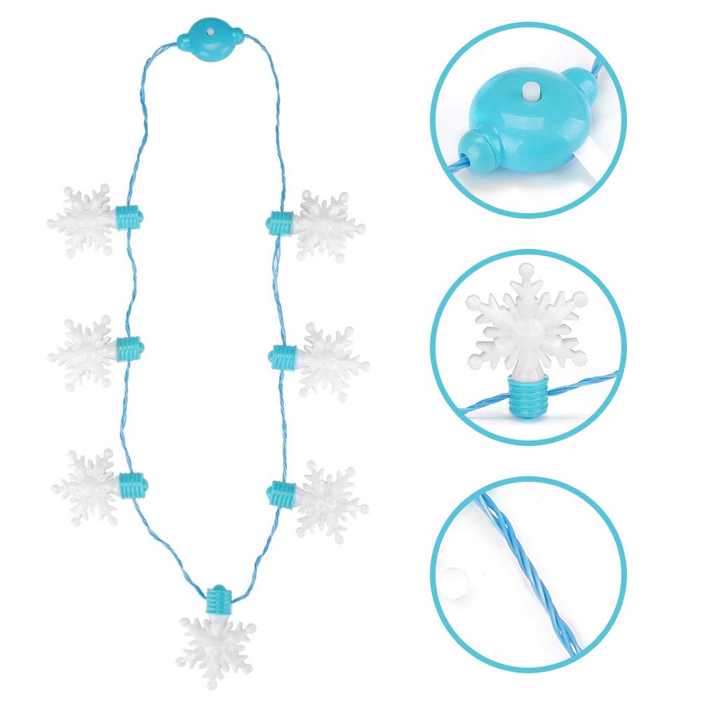 FuturePlusX Snowflake Light-up Necklace, Halloween Snowflake Necklace Flashing Light Up Snowflake Halloween Necklace