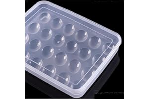 Jilukibo Egg Holder for Refrigerator with Lid, 24 Count Tray Carrier Storage Box for Fridge, Stackable Clear Plastic Container Dispenser Keep Fresh