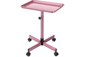 JOSTZHXIN Salon Tray,Rolling Tray Tattoo Tray,Hairstylist Rolling Tray Trolley, Height Adjustable Salon SPA Service Tray Cart