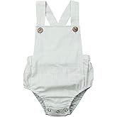 doublebabyjoy Newborn Baby 1 Piece Summer Romper Baby Girl Boy Solid Color Jumpsuit Sleeveless Backless Overalls Outfits