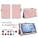 Case for Kindle Fire 7 Inch Tablet - Folio Case with Stand for Kindle Fire 7 Inch Tablet 5th Gen - Light Pink