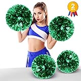 ANALAN 21 Colors Pack of 2 Foil Plastic Metallic Cheerleading Pom Poms for Cheer Sport Kids Adults