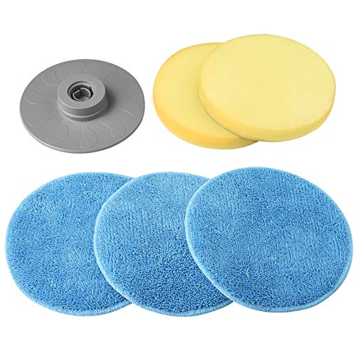 Homitt Scrubber Set for Floor, Window and Bathroom Tile Cleaning, Brush Set of Foam Scrubber and Scouring Pad for Multi-purpose Uses