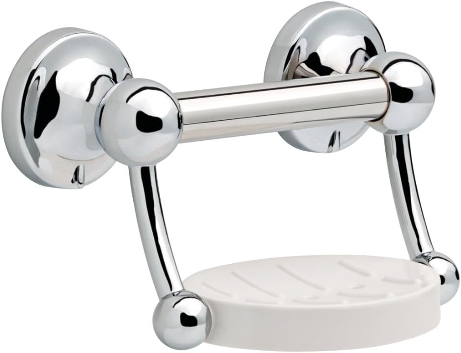 Delta Faucet DF701PC Bath Hardware Accessory Soap Dish with Assist Bar, Polished Chrome