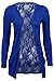 My1stWish Womens 78S Floral Lace Back Ladies Long Boyfriend Summer Cardigan Size 8/10 Royal Blue