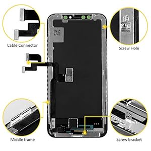 LL TRADER Display per iPhone X LCD Sostituzione Schermo 5.8'' Touch Screen Digitizer Strumento di Riparazione per Assemblaggio Cornice iPhone X con Modello A1865, A1901, A1902 (Funzione 3D Touch) - immagine 5