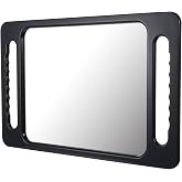 Hpmjz Unbreakable Portable Makeup Mirror with Double Handles Large Handheld Tray Mirror Durable Lightweight Mirrors for Beauty Salon Barbers and Stylists Ergonomic Handgrip