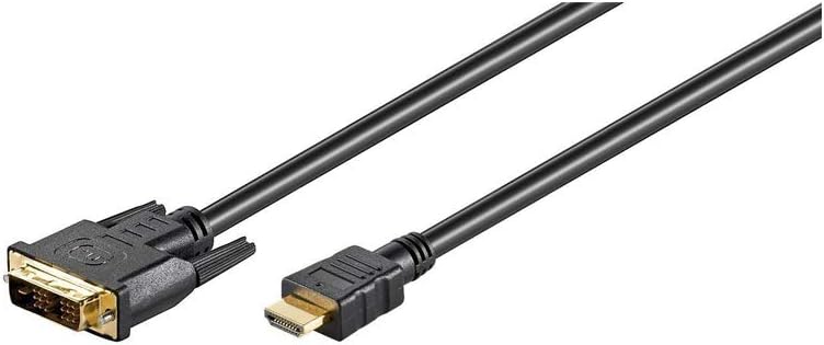 Goobay 51881 DVI-D/HDMI Cable, Gold-plated, Black, 1.8 m Cable Length, 1.8 Meters