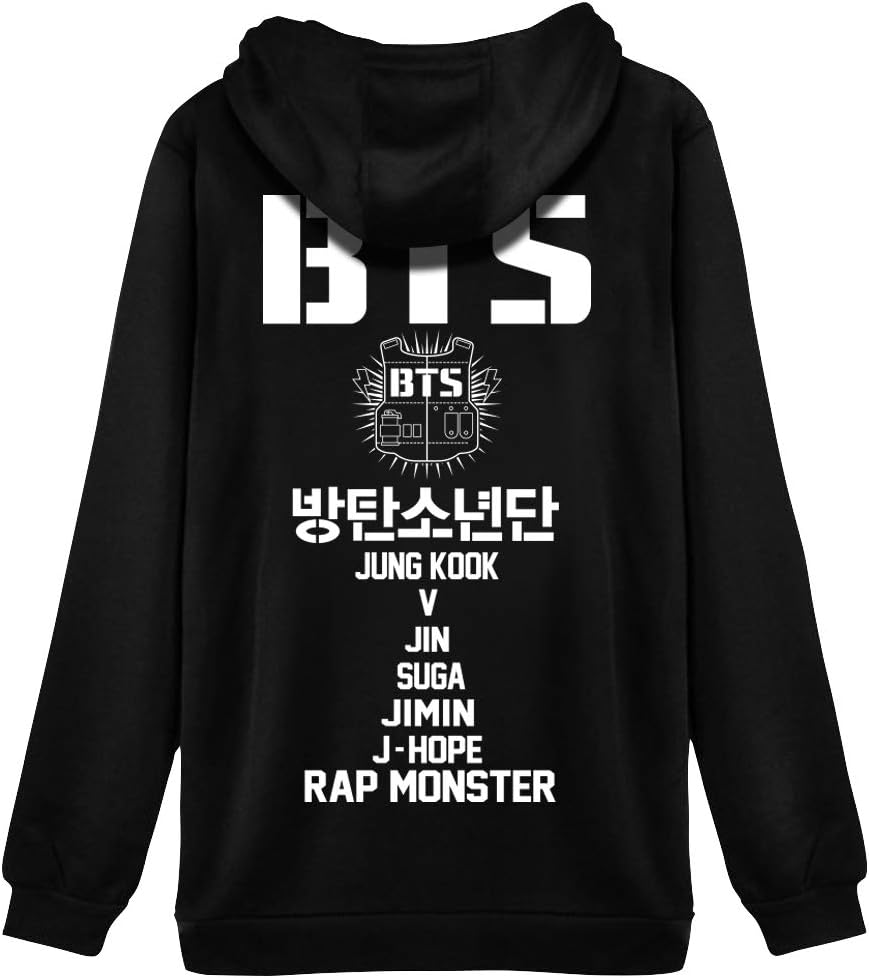 HAIZIVS Kpop Unisex Cotton with Fluff Hoodie Sweatershirt BTS Poster Suga Jin Jimin Jung Kook J-Jope