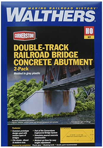 Walthers SceneMaster Double-Track Railroad Bridge Concrete Abutment 2 Pack Train Collectable Train
