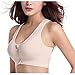 Women's Zip Front Sports Bra Wireless Post-Surgery Bra Active Yoga Sports Bras (X-Large, Flesh)