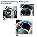 ZONETECH Fluffy Sheepskin Steering Wheel Handbrake & Gear Shift Cover- Premium Quality Winter Warm Plush Stretch on Vehicle Blue Comfortable Steering Wheel Handbrake & Gear Shift Cover Protector