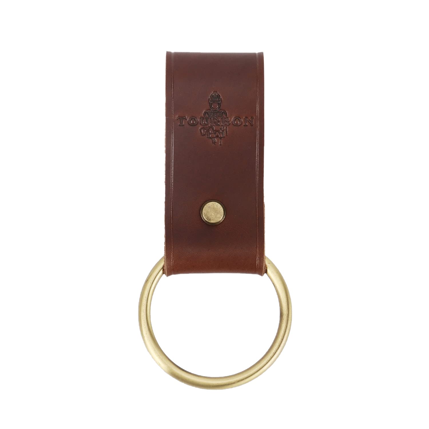 TOURBON Brown Leather Hammer Axe Holder Belt Loop Key Chain Lightweight