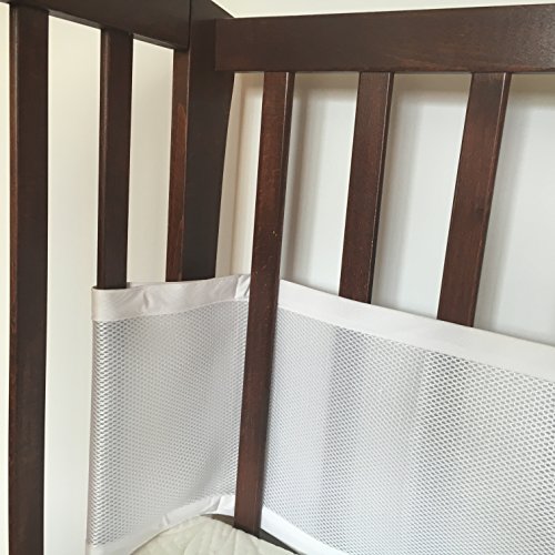 Premium SafeBaby Breathable Mesh Crib Liner, Bumper White, Safe, 1