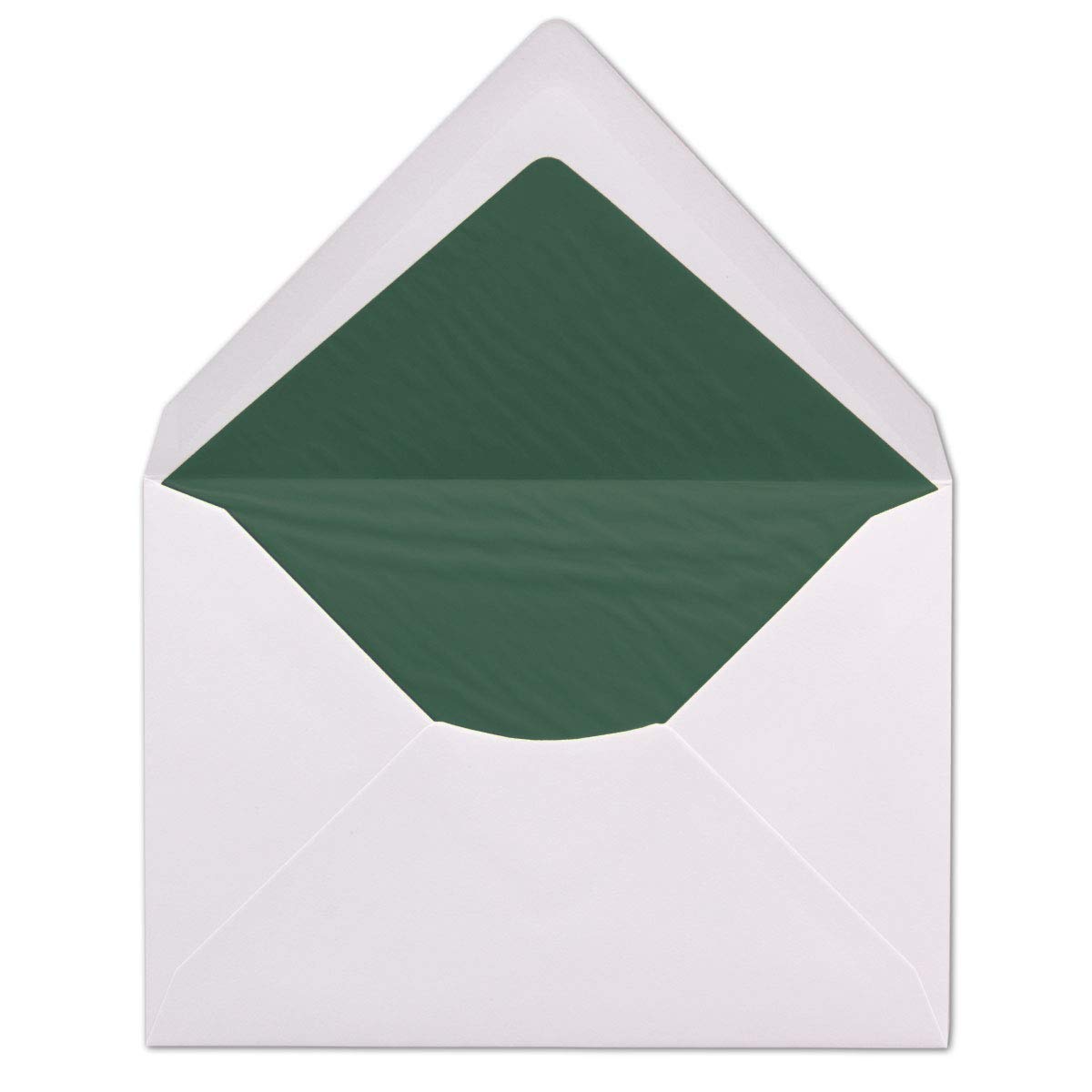 50 DIN C6 envelopes - white lined with dark green tissue paper - 11.4 x 16.2 cm - 100 g m² wet-glued envelopes without window from your Glüxx agent — image 1