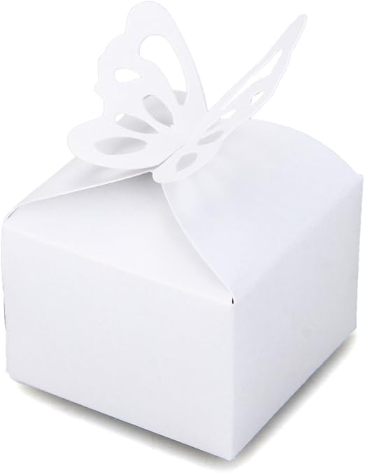 12 x Invitados Regalo Regalo Caja Box Un Gran Boda Mariposa Blanco: Amazon.es: Hogar