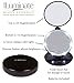 iLuminate Folding Travel Makeup Mirror - 1X and 5X Magnifying Makeup Mirror with Dimmable Lights, Battery Operated Handheld Cosmetic Mirror with Protective Pouch, Batteries Included, Metallic Black