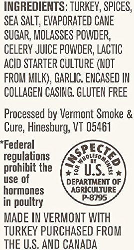 Vermont Smoke & Cure Meat Sticks, Turkey, Antibiotic Free, Gluten Free, Ancho Pepper, 1oz Stick, 24 Count