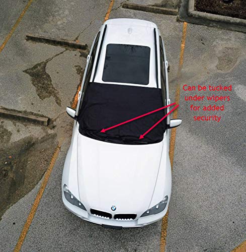 Windshield Cover for Ice, Snow, Pollen & Dust by Extreme Storm Protection - Fits Most Vehicle Windshields - Door Flap Security - Magnetic Edge Control - No More Scraping