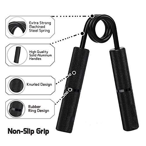YZLSPORTS Hand Grip and Wrist Strengthener - Resistance from 50-300 LB Metal Exerciser for Hand, Forearm, and Fingers,Black(Bold Handle) Stainless Steel,250LB