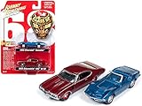 Johnny Lightning 1:64 1968 Chevrolet Corvette and 68 Oldsmobile 2 Cars Set