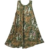 Beautybatik Sleeveless Batik Caftan Summer Tank Dress Cover up Plus Size