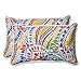 Pillow Perfect Paisley Indoor/Outdoor Accent Throw Pillow, Plush Fill, Weather, and Fade Resistant, Lumbar - 11.5