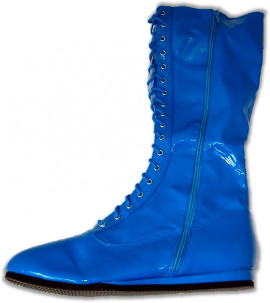 blue wrestling boots