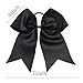 CN Girls Large Cheer Bow with Ponytail Holder for Cheerleading Girl Pack of 10 Black