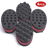 Big Holes Barber Hair Brush Sponge Dreads Locking Twist Afro Curl Coil Wave Hair Care Tool(4 Packs)