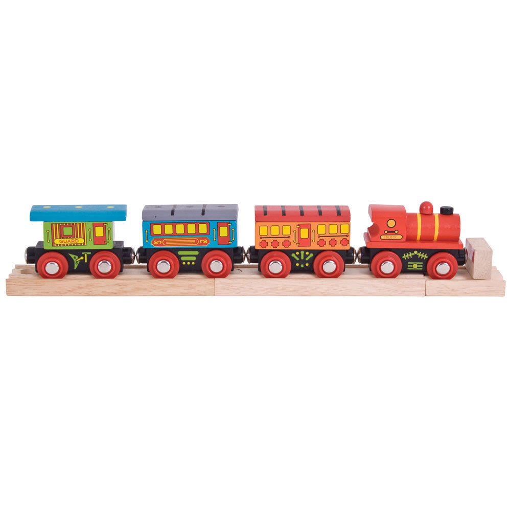Bigjigs Rail Passenger Train - Other Major Wooden Rail Brands are Compatible Multicoloured