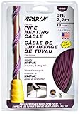 WRAP-ON Pipe Heating Cable - 9-Feet, 120 Volt, Built-in Thermostat, Low Wattage - 31009
