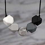 KEFU Teething Necklace for Mum,Silicone Baby Teether Necklace for Breastfeeding 