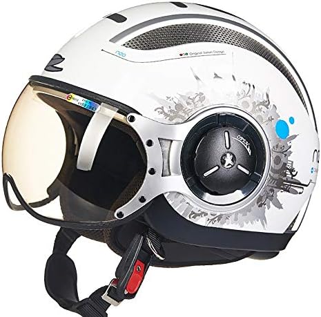 MTTKTTBD Retro Harley Open Face Motorcycle Helmet,DOT Approved,3/4 Motorcycle Helmet with Visor,Lightweight Jet Motorbike Helmet for Street Bike Cruiser Chopper Moped Scooter Motocross